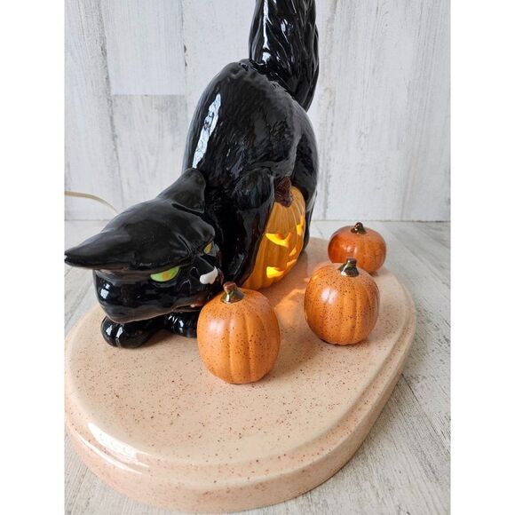 Vintage ceramic cat Halloween home decor pumpkin - Picture 7 of 9